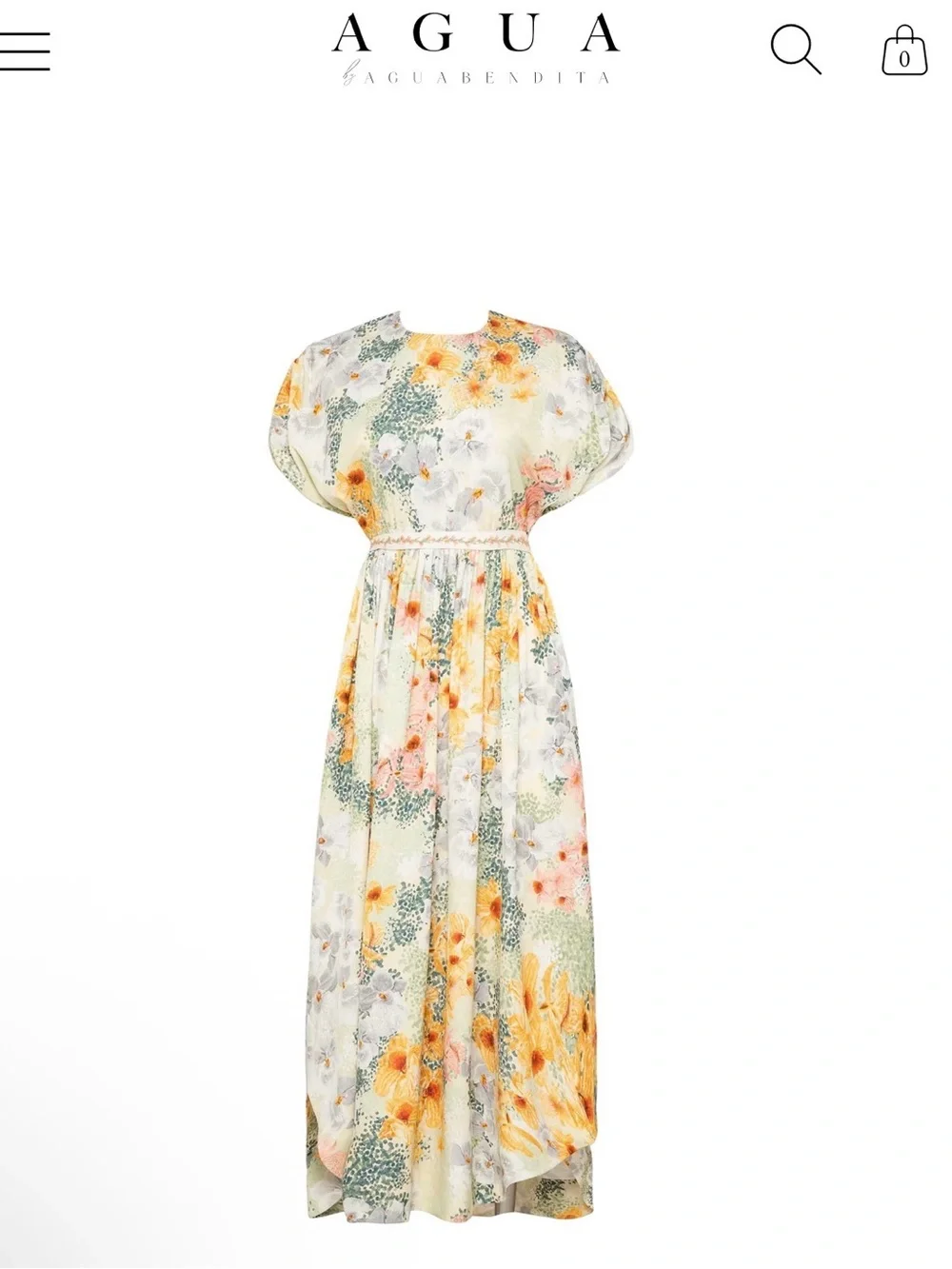 New Agua by Agua Bendita Aire Florecer Embroidered Maxi Dress - Yellow Floral. S - Picture 6 of 13